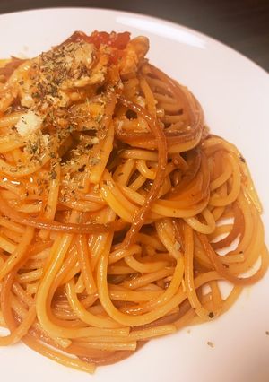 暗殺者のパスタ(鶏チーズ) 200円-レシピのメイン写真