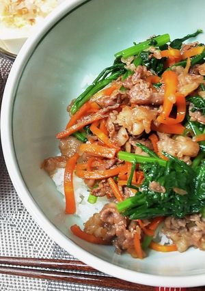 牛肉と春菊のまぜまぜ丼-レシピのメイン写真