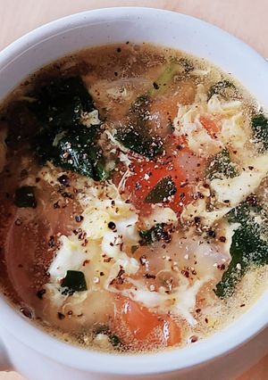 家族大絶賛☆トマト&卵スープ☆玉ねぎ☆5分-レシピのメイン写真