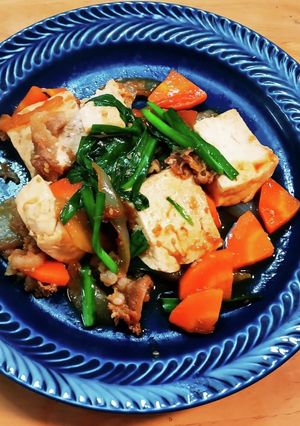 木綿豆腐の豚バラ味噌煮込み-レシピのメイン写真