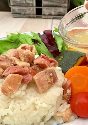 ポリCOOK保温 缶詰でカオマンガイ風-レシピのメイン写真