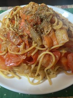スパゲティ・そば湯のトマト煮込み-レシピのメイン写真