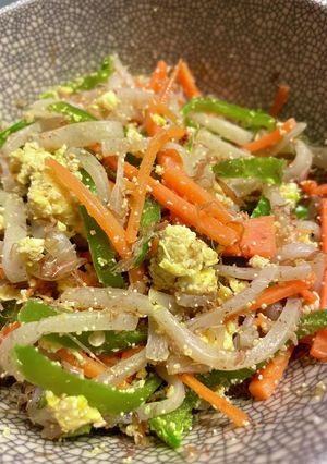 こんにゃくと野菜の明太子カツオしりしり-レシピのメイン写真