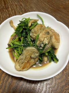 牡蠣とほうれん草のバター醤油炒め-レシピのメイン写真