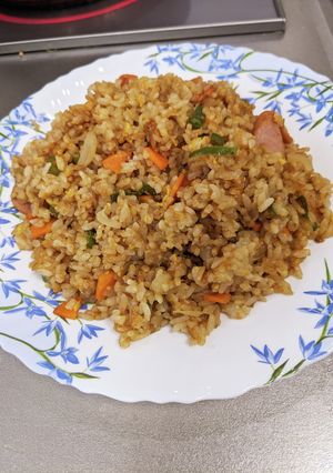 辛いラーメンのスープの素を使って炒飯-レシピのメイン写真