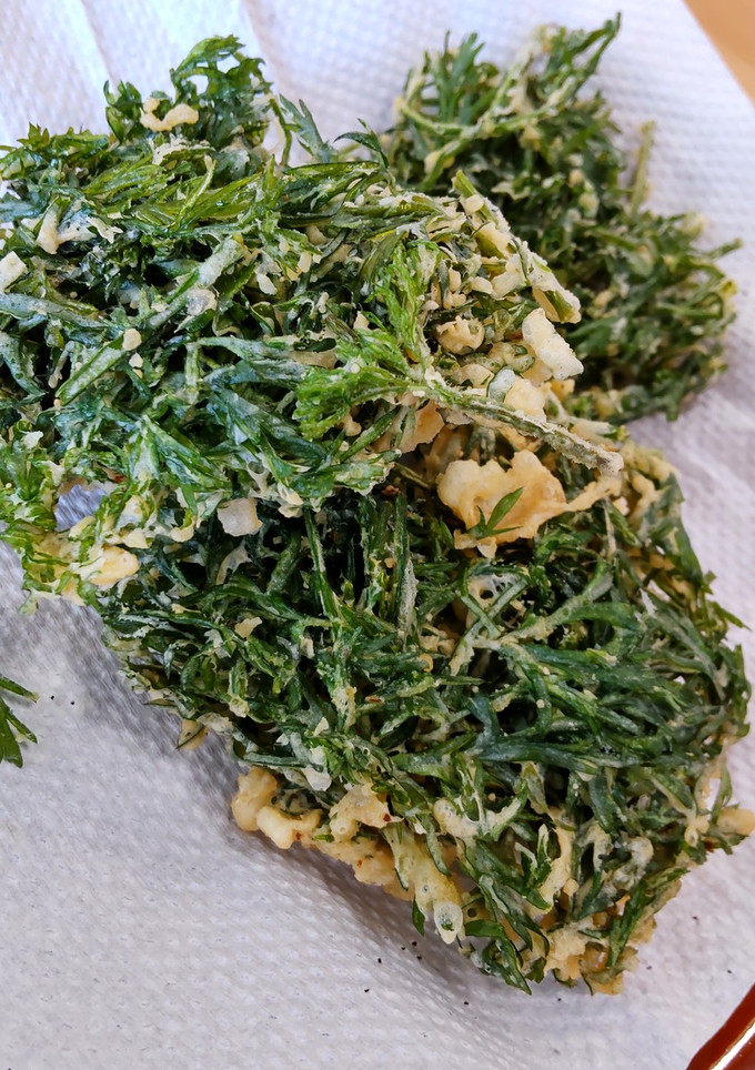 人参の葉で簡単かき揚げ-レシピのメイン写真