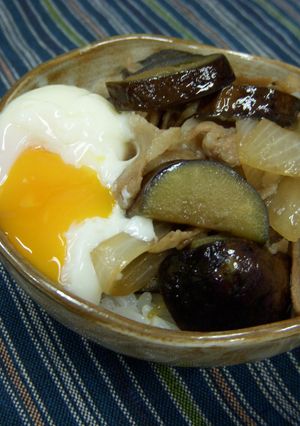豚バラ＆茄子＆新玉葱の甘辛丼-レシピのメイン写真