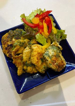 大葉と塩麹の鶏むねカレーピカタ-レシピのメイン写真
