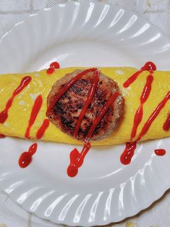 ハンバーグオムライス-レシピのメイン写真