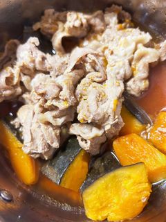豚こまとかぼちゃの煮物-レシピのメイン写真