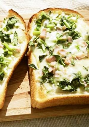 子どもに大人気! 小松菜チーズトースト-レシピのメイン写真