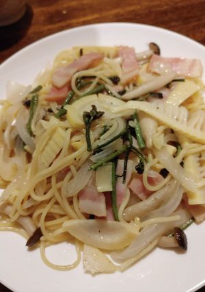 この時期に食べたくなる山菜スパゲティ-レシピのメイン写真