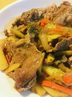 豚こまぎれ肉●肉じゃがスキヤキ風味-レシピのメイン写真