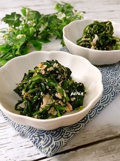 ほうれん草とツナ缶の甘辛炒め-レシピのメイン写真