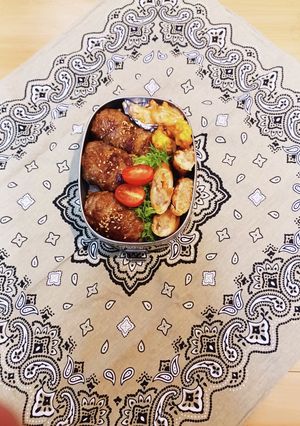 肉巻きおにぎり弁当-レシピのメイン写真