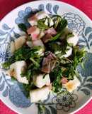 サラダ春菊 のベーコン＆白はんぺん炒め