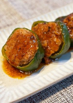 ピーマンの肉詰め〜輪切りバージョン♡-レシピのメイン写真