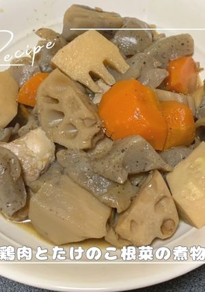 鶏肉とたけのこ根菜の煮物-レシピのメイン写真