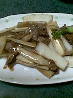 うどと牛肉のオイスターソース炒め-レシピのメイン写真
