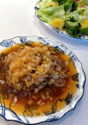 やみつき！新玉ねぎ、エノキ漬け♪なめ茸風-レシピのメイン写真