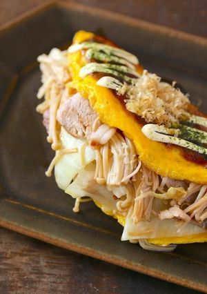 えのきたけとキャベツのとんぺい焼き-レシピのメイン写真