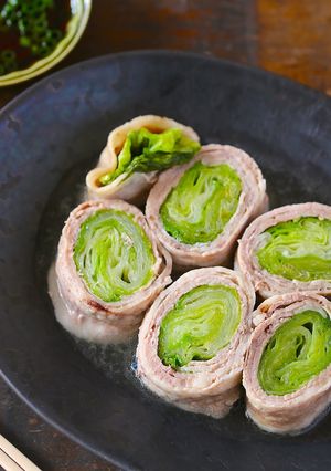 肉巻きレタスのレンジ蒸し-レシピのメイン写真