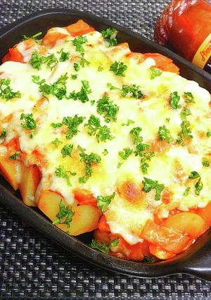 じゃがいものピリ辛チリトマトチーズ焼き-レシピのメイン写真