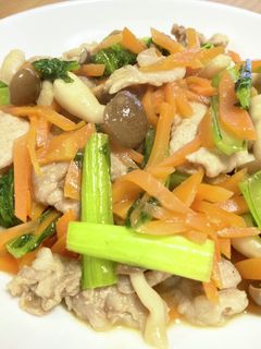 小松菜と豚肉の味噌炒め-レシピのメイン写真