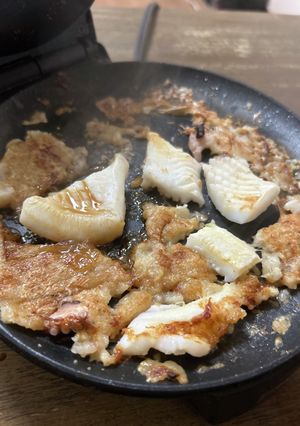 手抜きもんじゃ風海鮮焼き-レシピのメイン写真