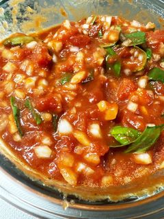 新玉ねぎとトマトとバジルのソース-レシピのメイン写真