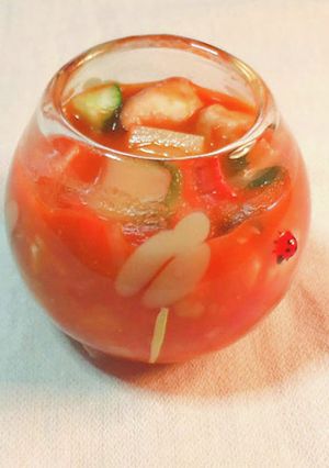野菜の冷製トマトスープ-レシピのメイン写真