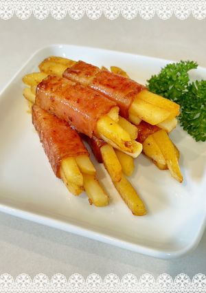 焼肉のタレで簡単冷凍ポテトのベーコン巻き-レシピのメイン写真