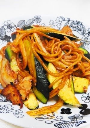ズッキーニの味噌ナポリタン-レシピのメイン写真