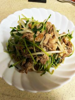 豆苗と豚肉の炒め物-レシピのメイン写真