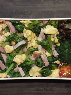 レンジで★菜の花とベーコンと卵の丼弁当-レシピのメイン写真