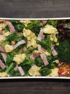 レンジで★菜の花とベーコンと卵の丼弁当-レシピのメイン写真