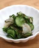 ほたてときゅうりとがごめ昆布の酢の物