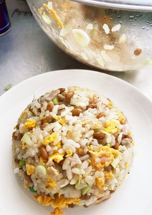 肉入り納豆炒飯(レンチン5分)-レシピのメイン写真