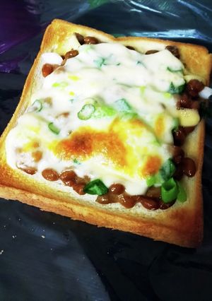 朝ごはんに！納豆トースト-レシピのメイン写真