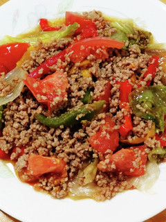 トマトとレタスの青椒ひき肉-レシピのメイン写真