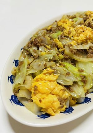挽肉とキャベツのオイスター炒め-レシピのメイン写真