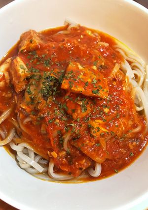鯖缶でつくる和風トマトソース-レシピのメイン写真