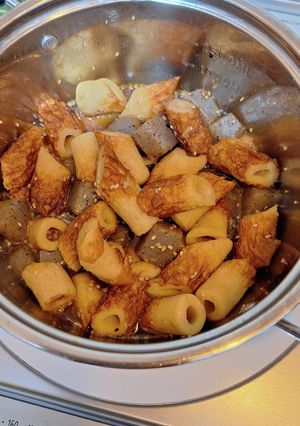 男の適当なちくわとこんにゃく煮物-レシピのメイン写真