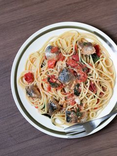 鯖とフレッシュトマトのオイルパスタ-レシピのメイン写真
