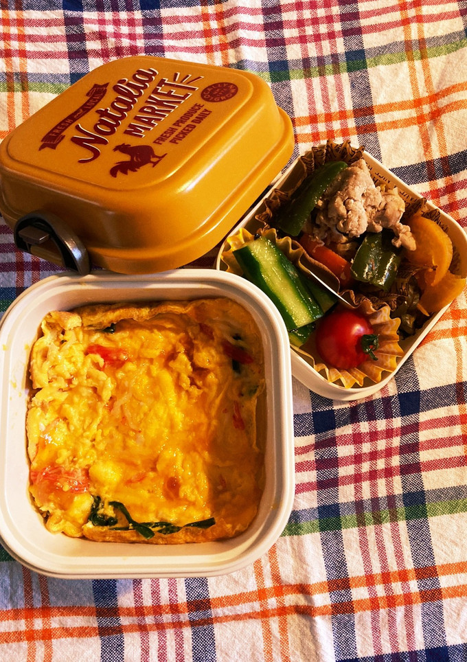 JK弁当　カニ玉と胡瓜の塩こんぶ和え-レシピのメイン写真