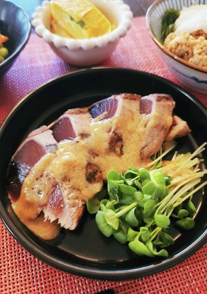 味噌だれの鰹のたたき★キンキンに冷やして-レシピのメイン写真