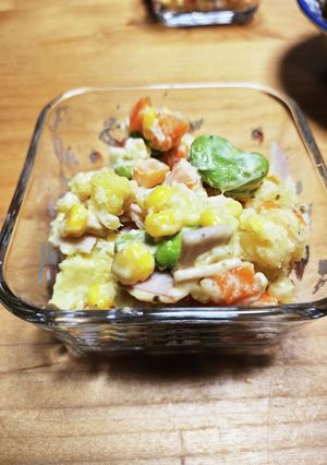 簡単美味♪︎そら豆とコーンのポテトサラダ-レシピのメイン写真