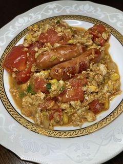 トマトと玉子とソーセージの炒め物 210-レシピのメイン写真