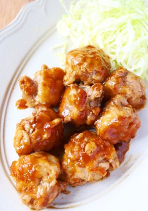 ご飯が進む♡豚こまボールの黒酢炒め-レシピのメイン写真