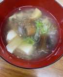 富山の産後は干しずいき油揚豆腐の味噌汁